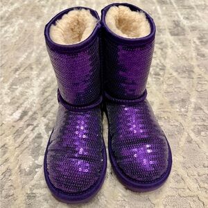 UGG Purple Sequin Boots girl size 13 barely worn